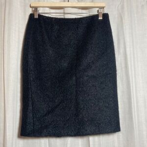 Strenesse Gabriele Strehle Charcoal Black Gray Virgin Wool Mohair Pencil Skirt 6